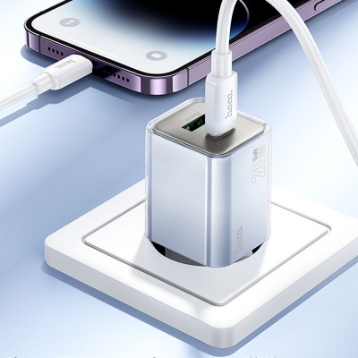 СЗУ Hoco N46 Glorious PD20W+QC3.0 (1USB-A/1C) + кабель Type-C to Lightning