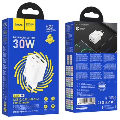 СЗУ Hoco N56 Fundador PD30W four-port (2USB-A/2C)