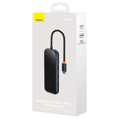 Переходник Baseus Hub AcmeJoy 4-Port Type-C (USB3.0*3+Type-C PD&Data*1) (WKJZ)