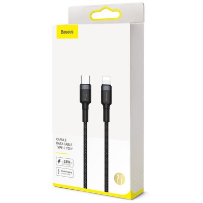 Дата кабель Baseus Cafule Type-C to Lightning PD 18W (1m) (CATLKLF)