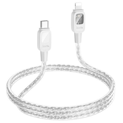 Дата кабель Hoco U124 Stone silicone power-off Type-C to Lightning (1.2m)
