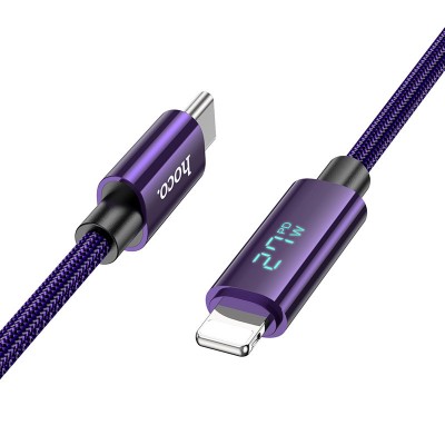 Дата кабель Hoco U125 Benefit 27W Type-C to Lightning with display (1.2m)
