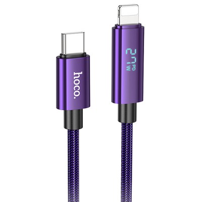 Дата кабель Hoco U125 Benefit 27W Type-C to Lightning with display (1.2m)