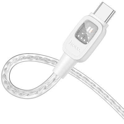 Дата кабель Hoco U124 Stone silicone power-off 60W Type-C to Type-C (1.2m)