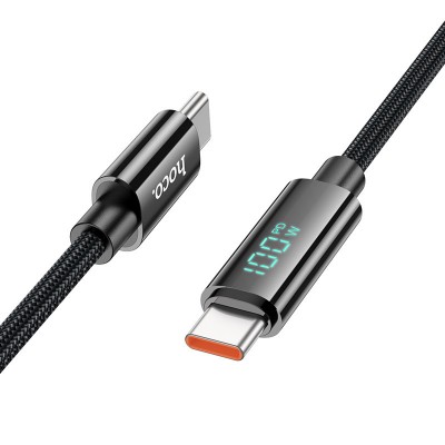 Дата кабель Hoco U125 Benefit 100W Type-C to Type-C with display (1.2m)