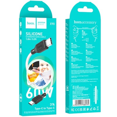 Дата кабель Hoco X90 Cool silicone Type-C to Type-C 60W (1m)