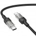 Дата кабель Hoco U129 Spirit Transparent Type-C to Type-C 60W (1.2m)