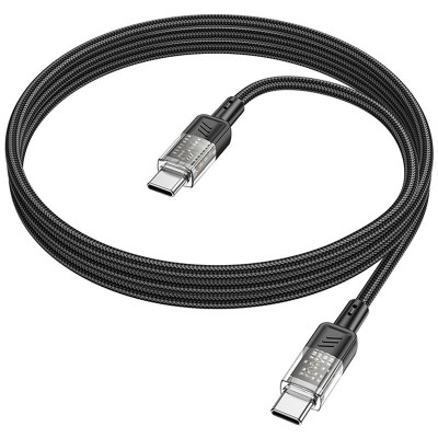 Дата кабель Hoco U129 Spirit Transparent Type-C to Type-C 60W (1.2m)