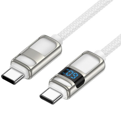 Дата кабель Hoco U137 Line with display Type-C to Type-C 60W (1.2m)
