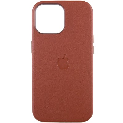 Кожаный чехол Leather Case (AAA) with MagSafe and Animation для Apple iPhone 14 (6.1")