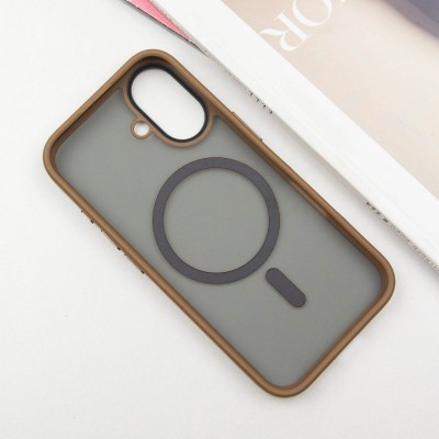 TPU+PC чехол Metal Buttons with MagSafe для Apple iPhone 16 (6.1")
