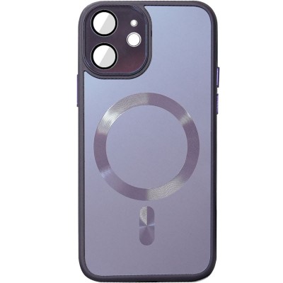 Чехол TPU+Glass Sapphire Midnight with MagSafe для Apple iPhone 12 (6.1")