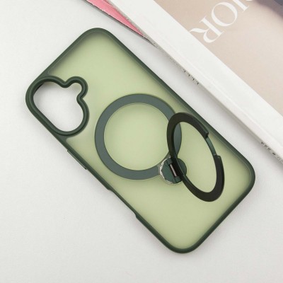 TPU+PC чехол Metal Buttons with MagSafe Colorful HQ Ring для Apple iPhone 16 (6.1")