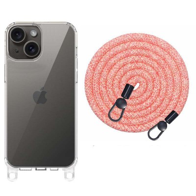 Чехол TPU Transparent with Straps для Apple iPhone 15 (6.1")
