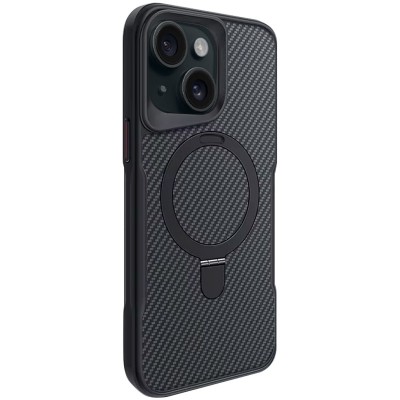 TPU+PC чехол Metal Buttons with MagSafe Carbon Ring для Apple iPhone 15 (6.1")