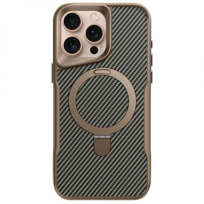 TPU+PC чехол Metal Buttons with MagSafe Carbon Ring для Apple iPhone 15 Pro Max (6.7")
