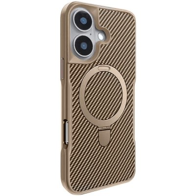 TPU+PC чехол Metal Buttons with MagSafe Carbon Ring для Apple iPhone 16 (6.1")