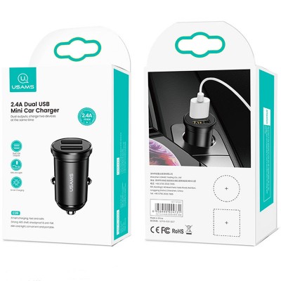 АЗУ Usams US-CC114 C20 Mini 2.4A (2USB-A)